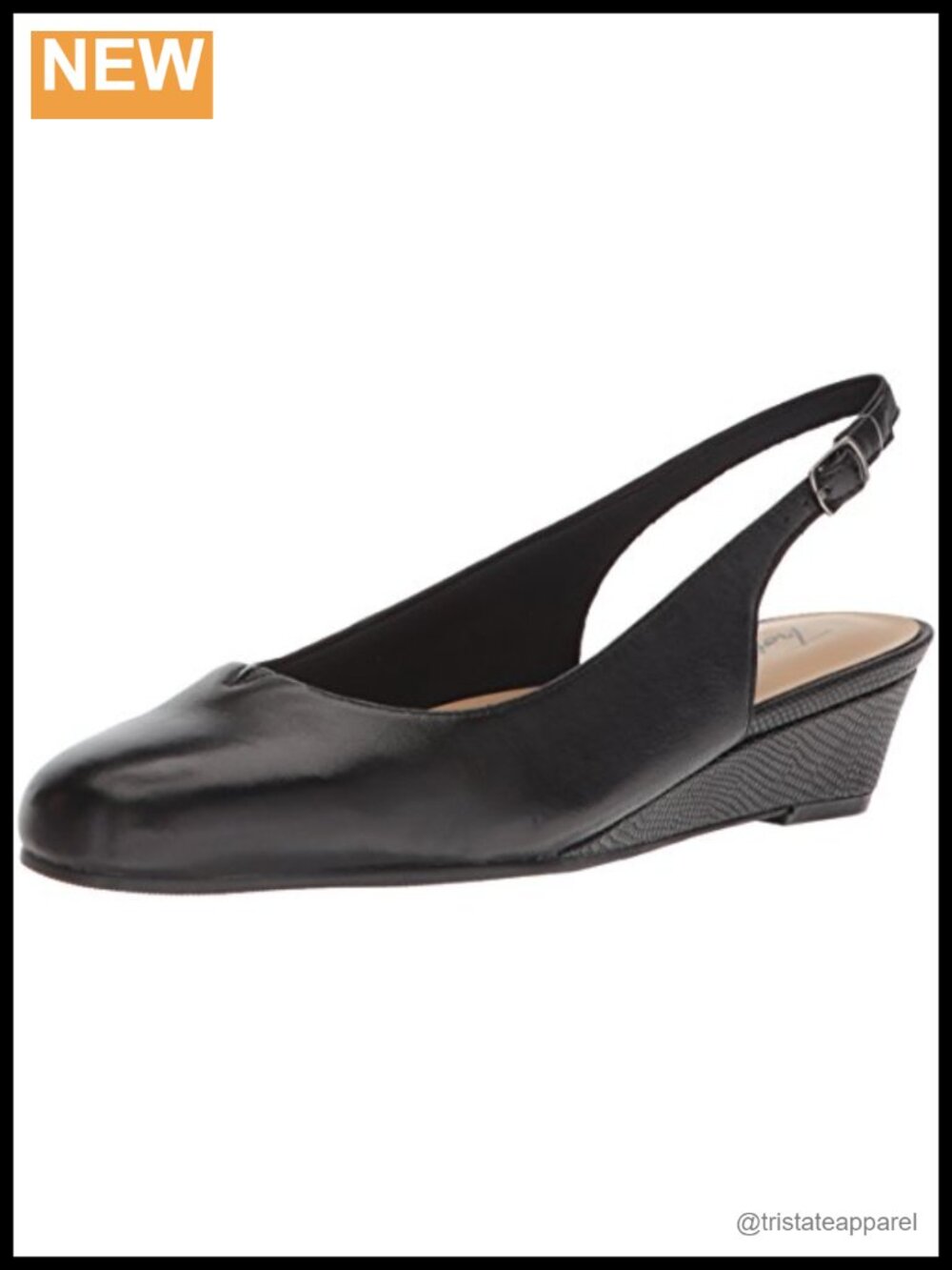 Trotters Lenore Block Heel Slingback Pump Leather Closed Toe Buckle Buckle